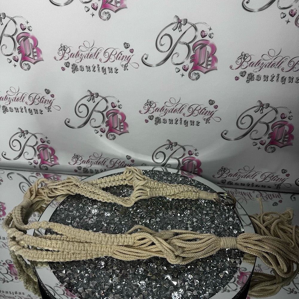 Macramé hanging holder crochet knit decor plants 🌱 metal hook 🪝